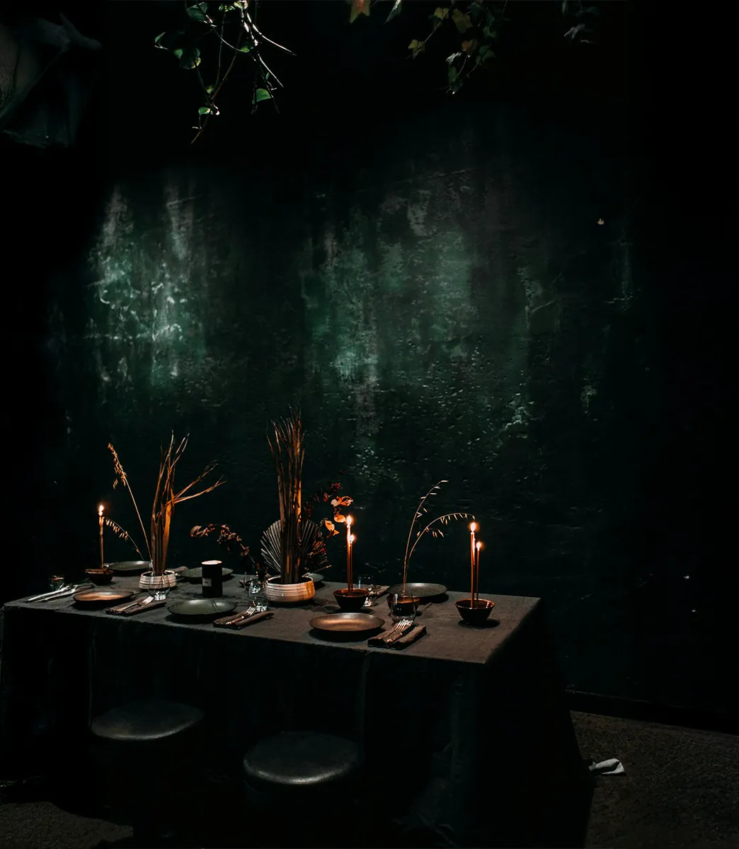 A private dining room prepared for a small executive gathering